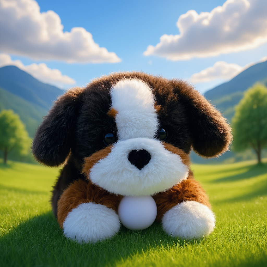 Birthday Gift AI Smart Plush Toy Bernese Mountain Dog Puppy Interactive Dog Puppy, Sings, Talk Bubble (Copy)