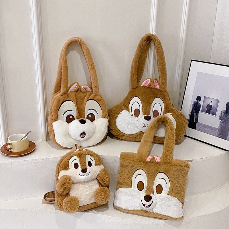 Super Cute Cartoon Plush Backpack for Fall/Winter - Stylish High-Quality Double Shoulder Bag for Girls