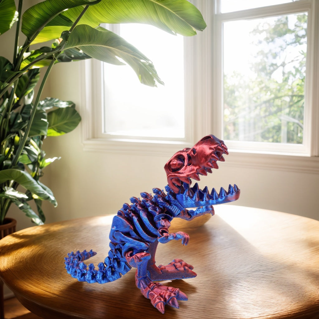 3D printed T-Rex dinosaur figurine skeleton transforming toy gear ball toy collectible gift craft trendy plaything