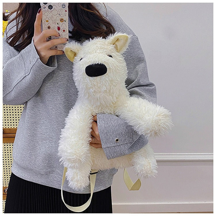 2025 West Highland Terrier Plush Toy Shoulder Bag, Westie Cute Dog Crossbody Bag, Gift