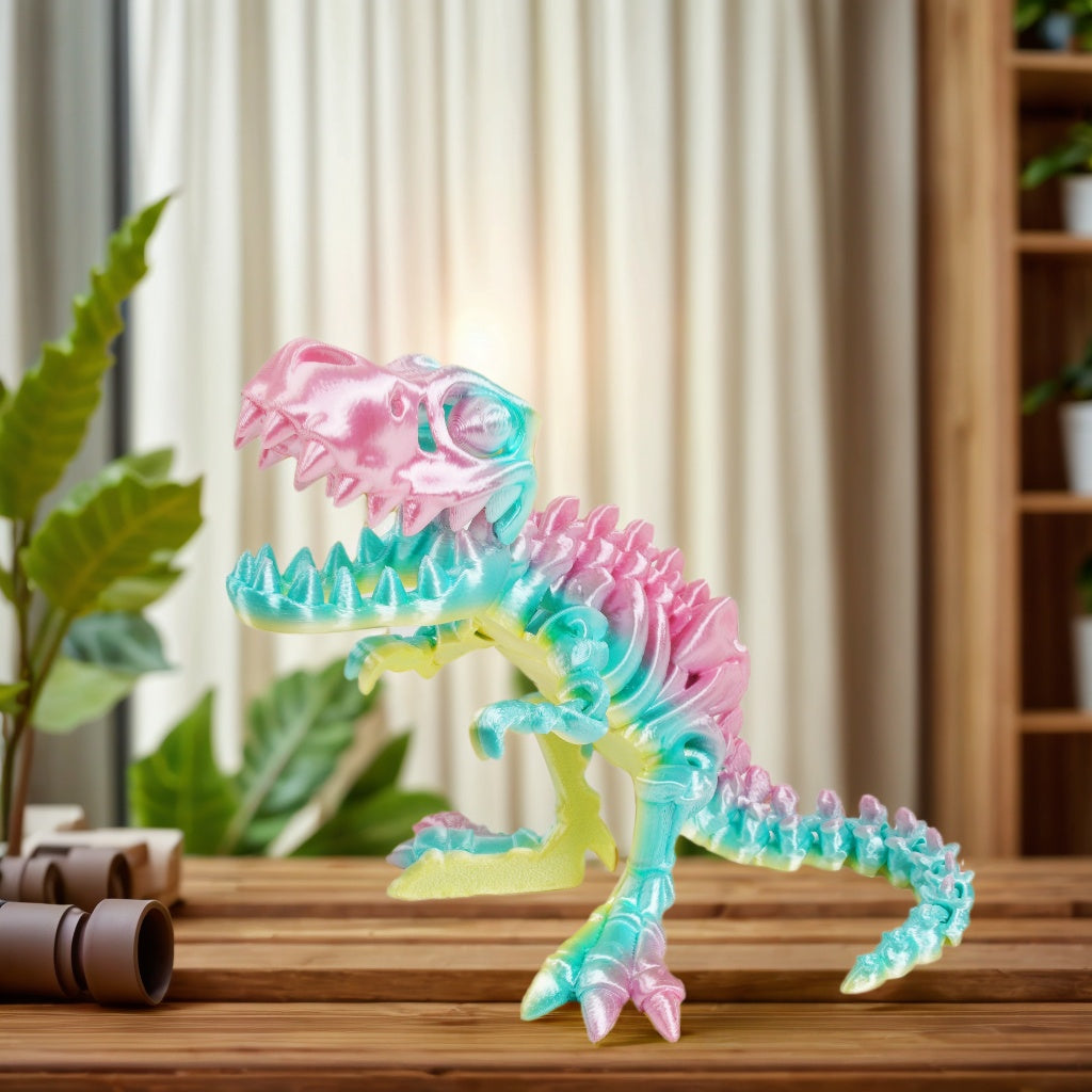 3D printed T-Rex dinosaur figurine skeleton transforming toy gear ball toy collectible gift craft trendy plaything