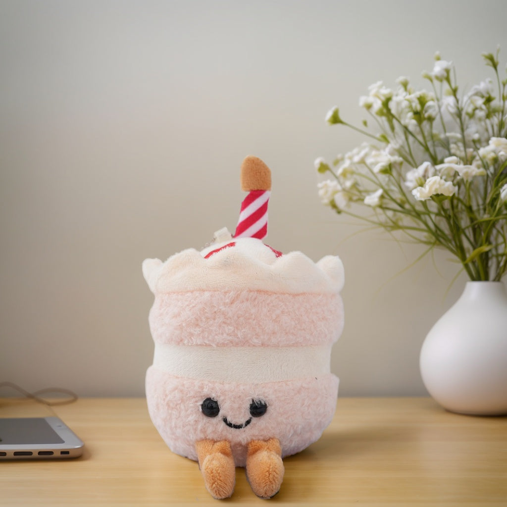 Cute Trendy Cream Cake Bubble Tea Cup Plush Toy Keychain Pendant, Cartoon Decoration Doll Bag Charm