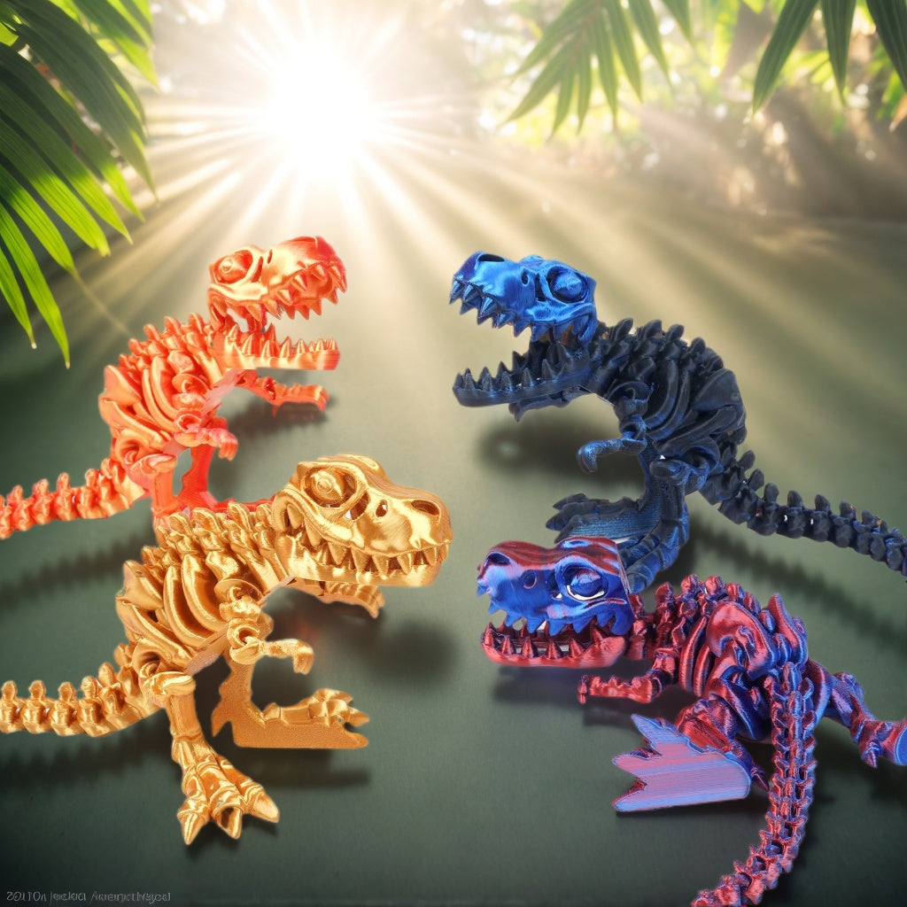 3D printed T-Rex dinosaur figurine skeleton transforming toy gear ball toy collectible gift craft trendy plaything