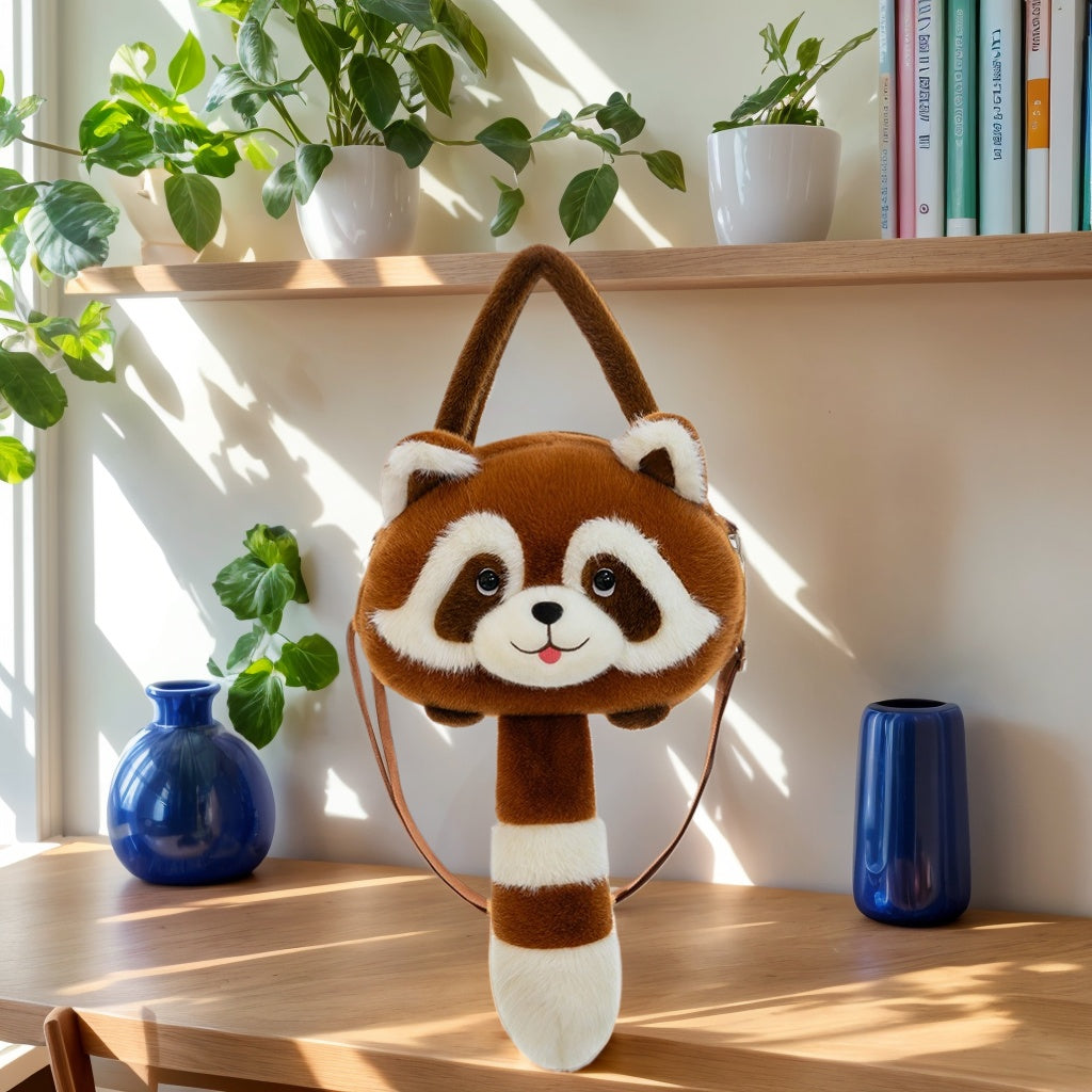 Super Cute Cartoon Panda Plush Backpack for Fall/Winter - Stylish High-Quality Double Shoulder Bag for Girls