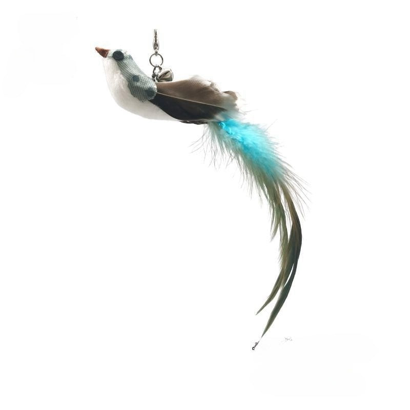 Hot Sale Exclusive Upgraded Resin Suction Cup Steel Wire Long Handle Feather Cat Teaser Wand - Self-Entertainment Cat Toy