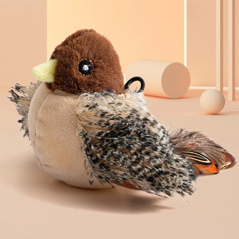 Pet Toy - Realistic Sounding Interactive Cat Teaser for Entertainment - Sparrow, Parrot, Hedgehog Chew Toys