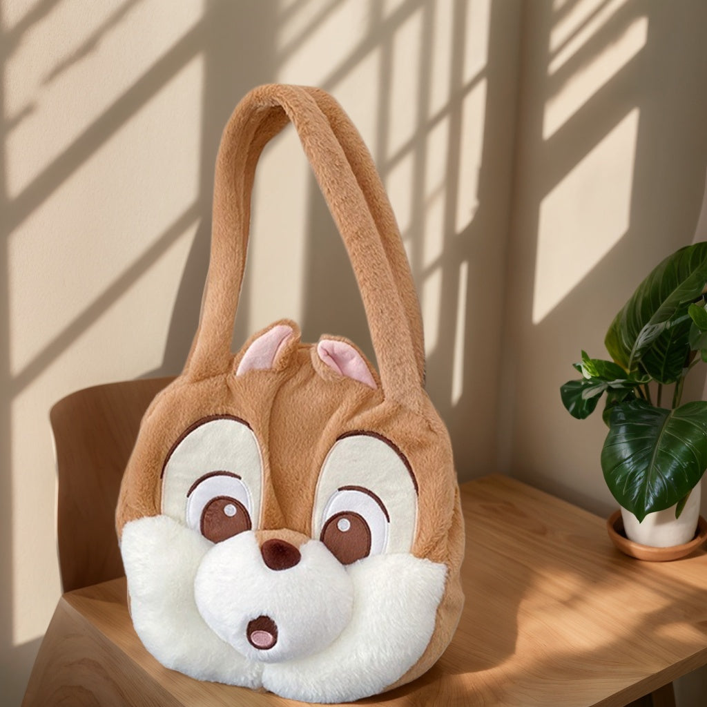 Super Cute Cartoon Plush Backpack for Fall/Winter - Stylish High-Quality Double Shoulder Bag for Girls