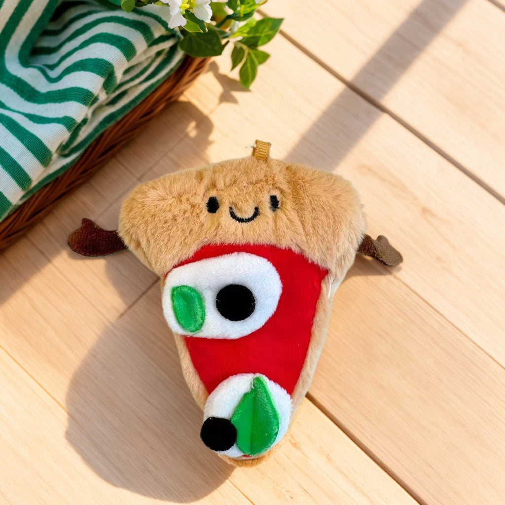 Fun and cute croissant pizza twisted bread creative plush toy figurine backpack pendant gift