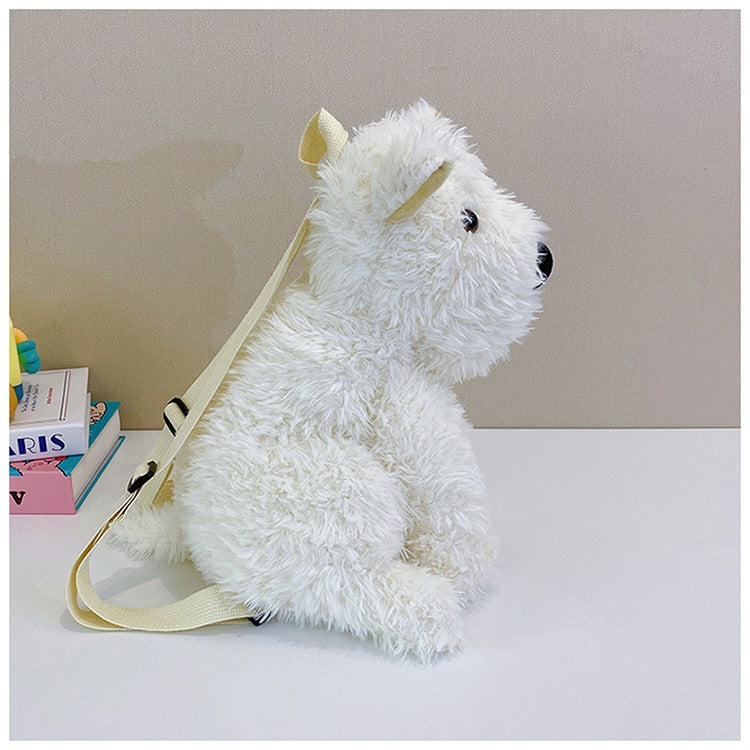 2025 West Highland Terrier Plush Toy Shoulder Bag, Westie Cute Dog Crossbody Bag, Gift